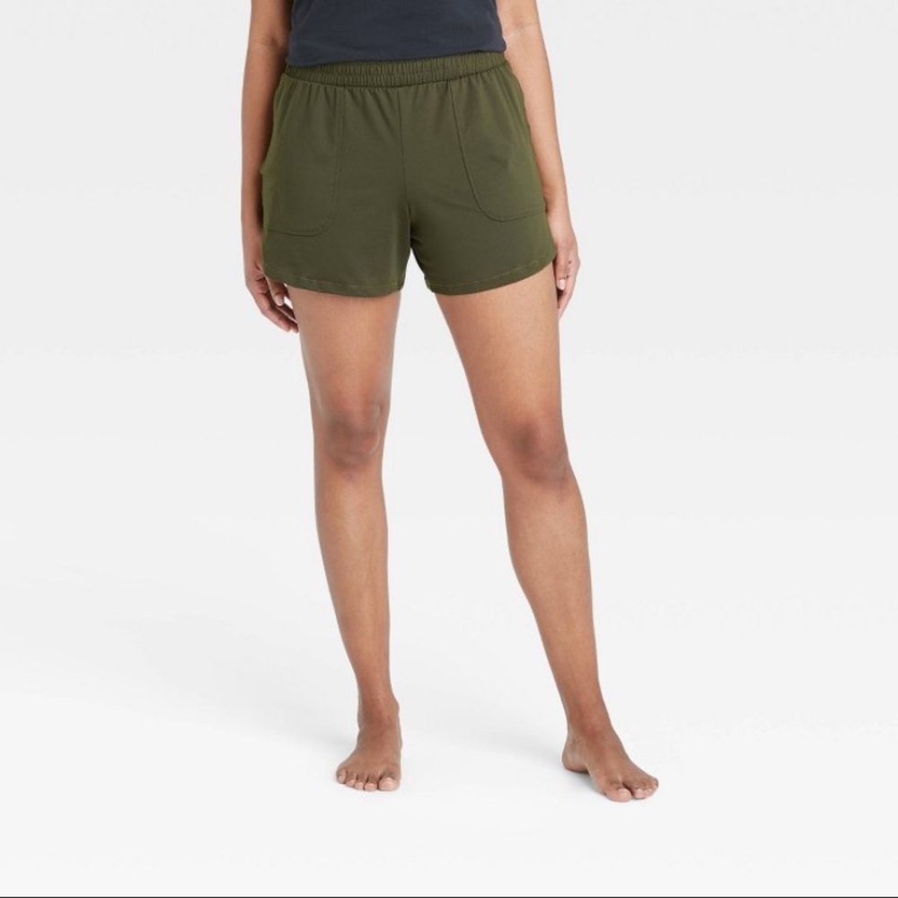 All In Motion, Large, Olive Green Athletic Shorts